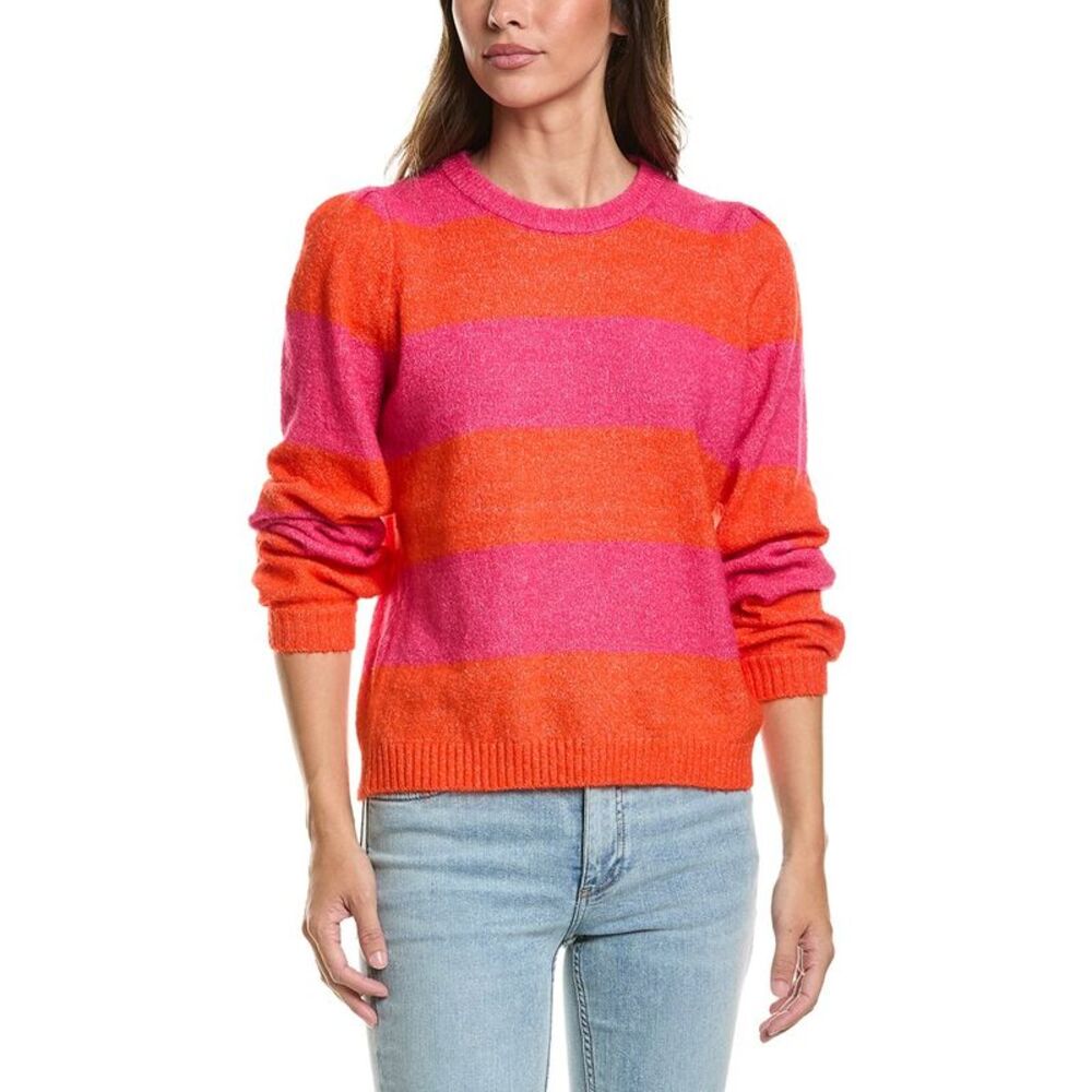 Ichi Womens  Ihdusty Stripe Sweater, Pink